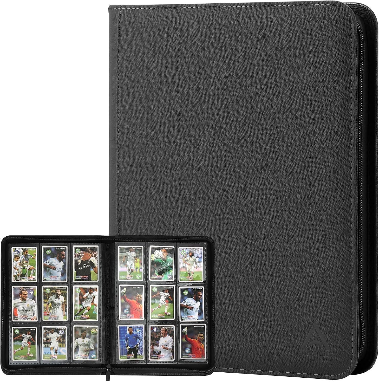 Card Binder 9 Pocket, Double Sided Pockets Trading Card Binder with 30 Sleeves, Premium Zip Trading Card Holder
