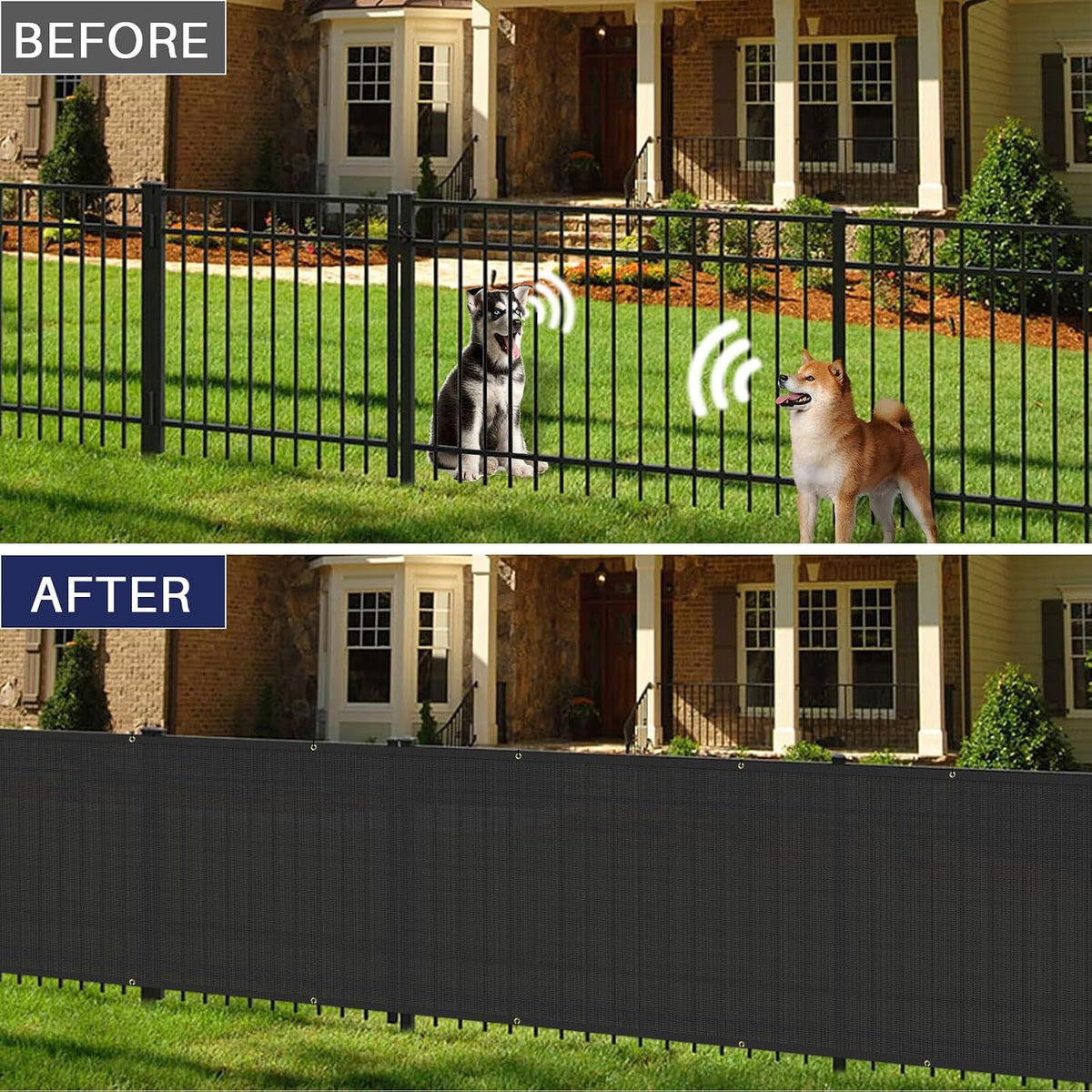 6' x 30' Privacy Fence Screen in Black for Chain Link Fence W/ Brass Grommet Windscreen Outdoor Backyard Mesh Fencing
