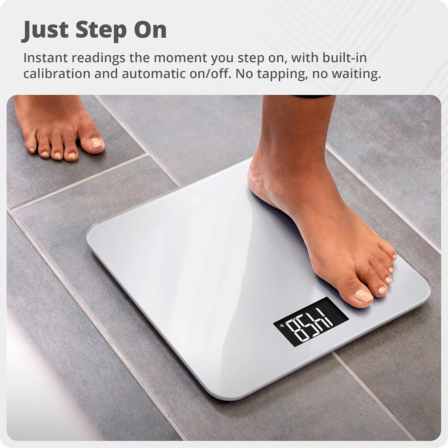 AccuCheck Digital Bathroom Scale for Body Weight (Pearl Gray) | Accurate Weight Scale with Double-Check Tech, Large