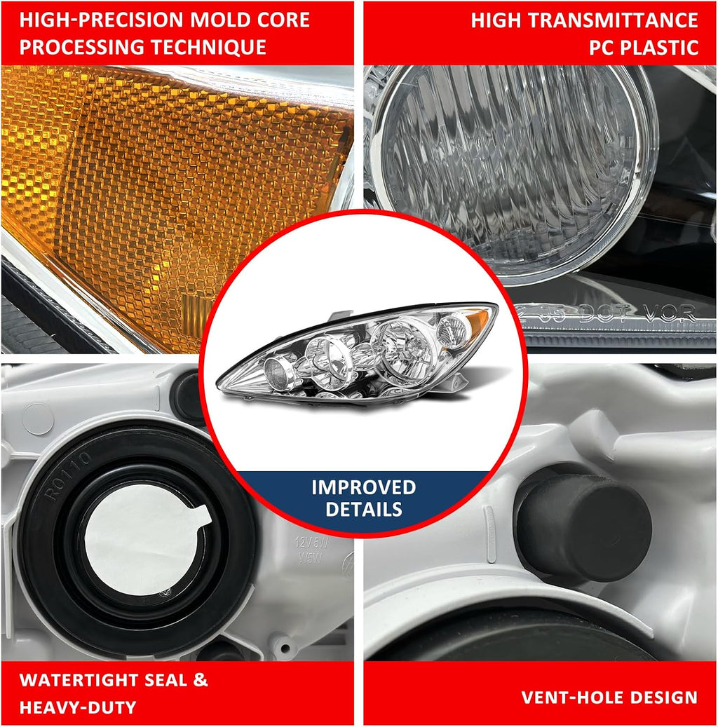 for 2005-2006 Toyota Camry Halogen Headlight W/O Bulbs