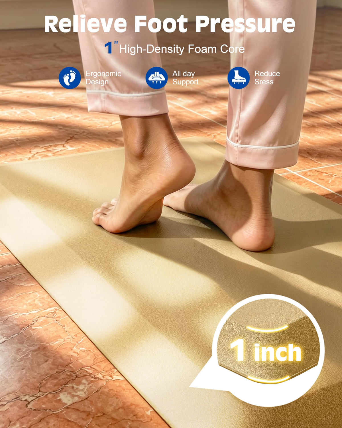 1 Inch Extra Thick Anti-Fatigue Mat for Standing Desk & Kitchen