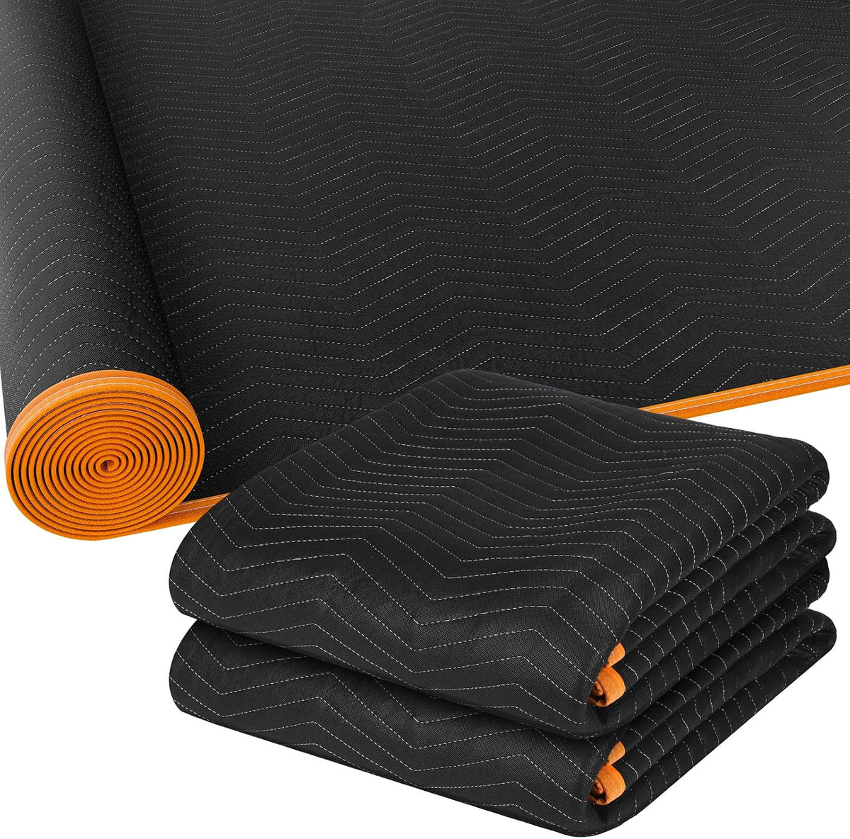 2 Pcs 60'' x 120'' Extra Large Moving Blankets, Black Quilted