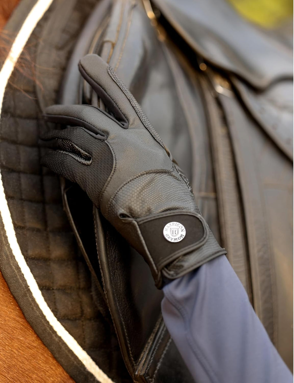 Riding Gloves Equestrian Women All-Season PU Leather Horse Riding Gloves Horseback Non-Slip Silicone Palm