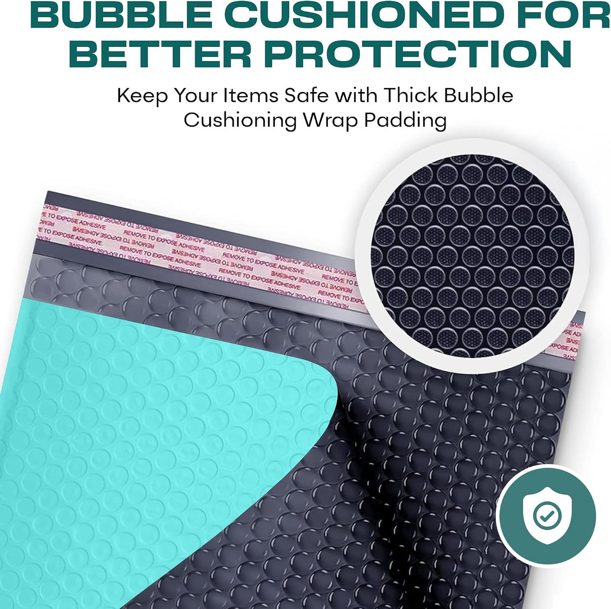 Teal Bubble Mailers 12.5x19, Self Seal Poly Padded Envelopes #6, 20 Pack