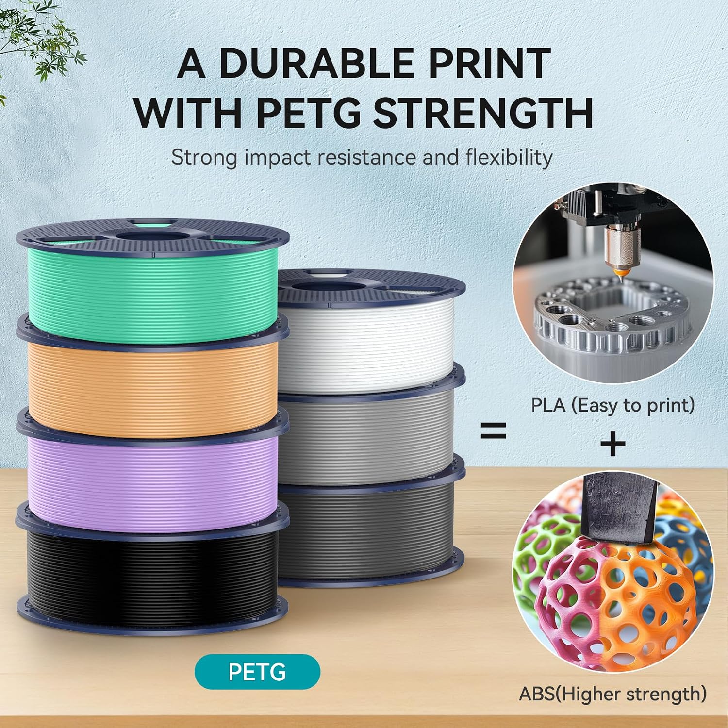 PETG Filament 1.75mm, SUNLU 3D Printer Filament Bundle for Bambu Lab 3D Printers, Neatly Wound, Individually Vacuum