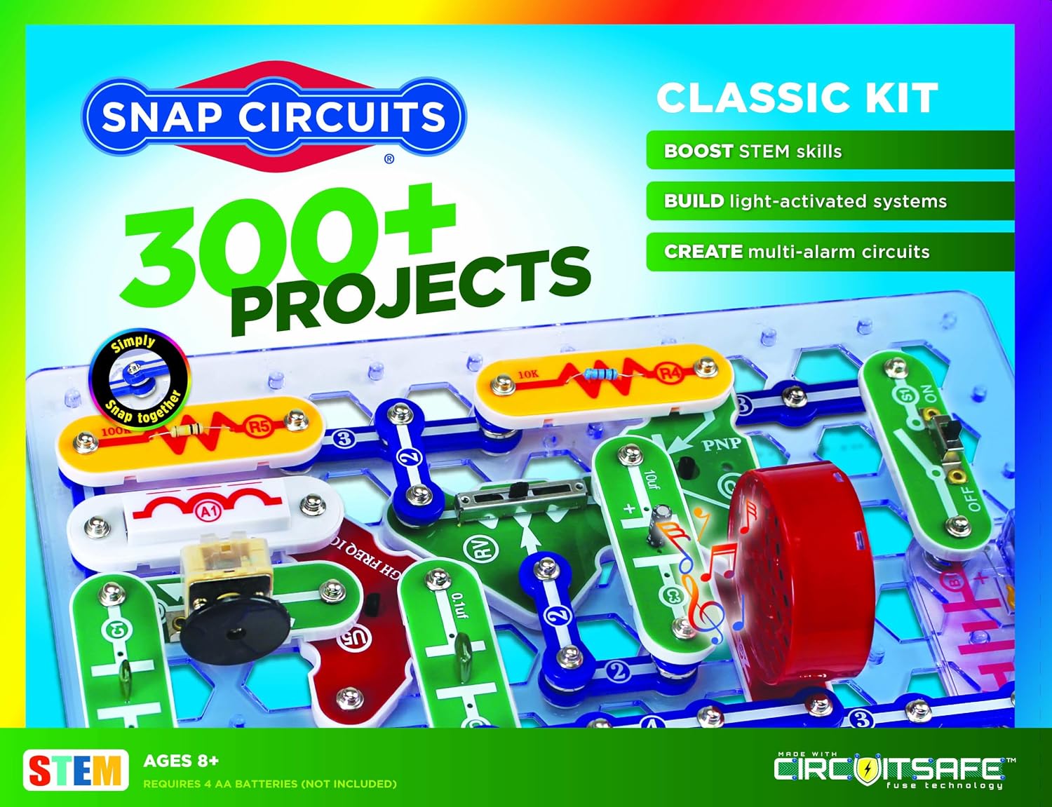 Classic SC-300 Electronics Exploration Kit | Over 300 Projects | Full Color Manual Parts | STEM Educational Toy for
