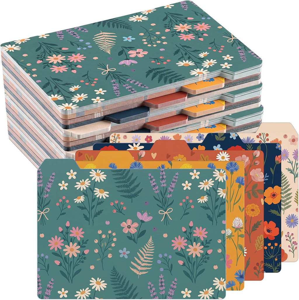 50 Pack 4 x 6 Inch Index Card Dividers with 2 Number Alphabet Sticker with Tab, Dry Erase Index Card Guide Set, Photo