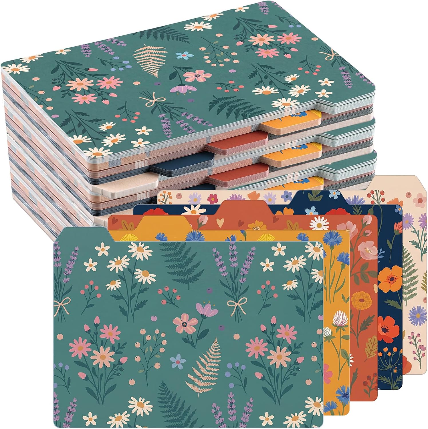 50 Pack 4 x 6 Inch Index Card Dividers with 2 Number Alphabet Sticker with Tab, Dry Erase Index Card Guide Set, Photo
