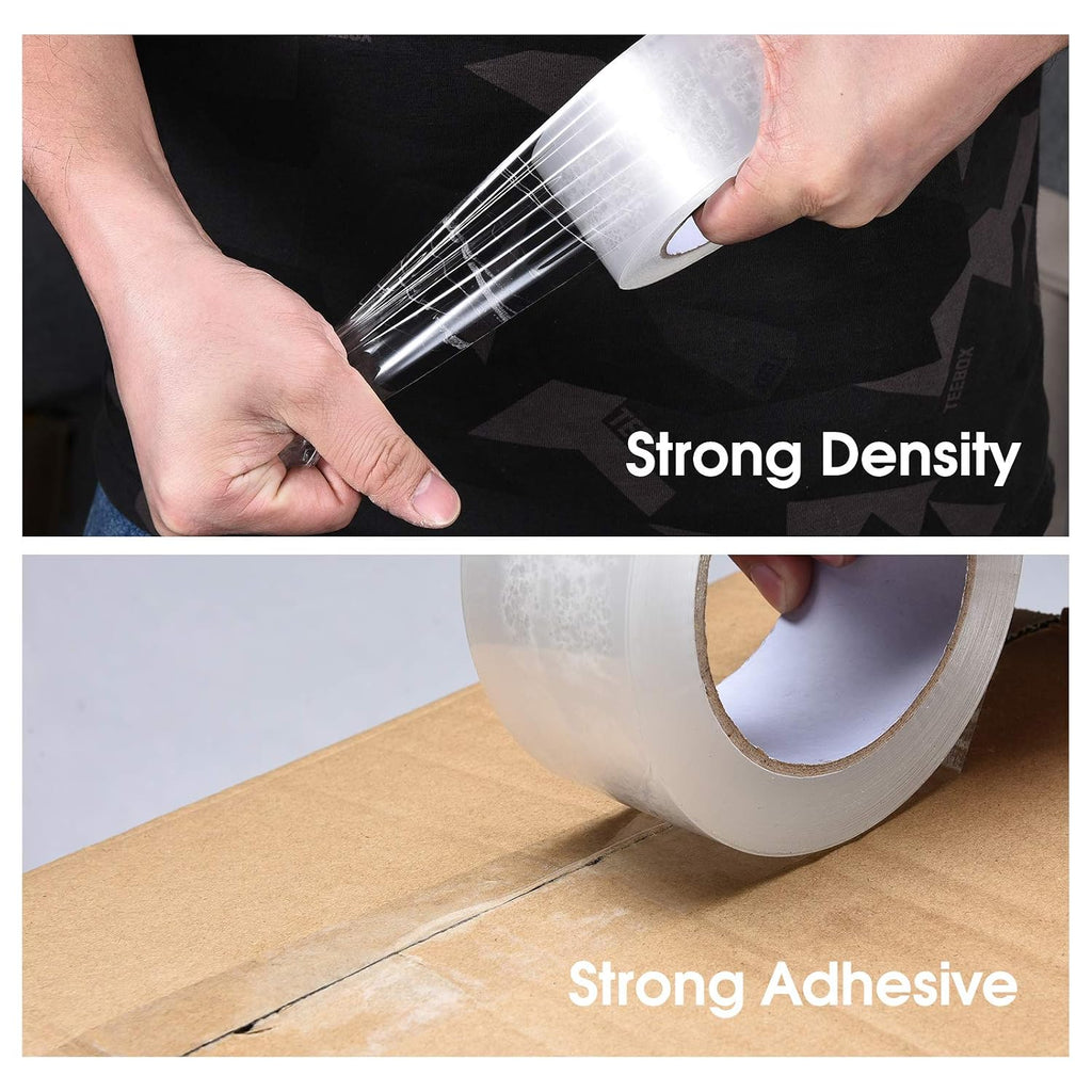 Clear Packing Tape, Heavy Duty Packaging Carton Tape for Shipping Packaing Moving Sealing, 2 Inch Wide, 2.7mil