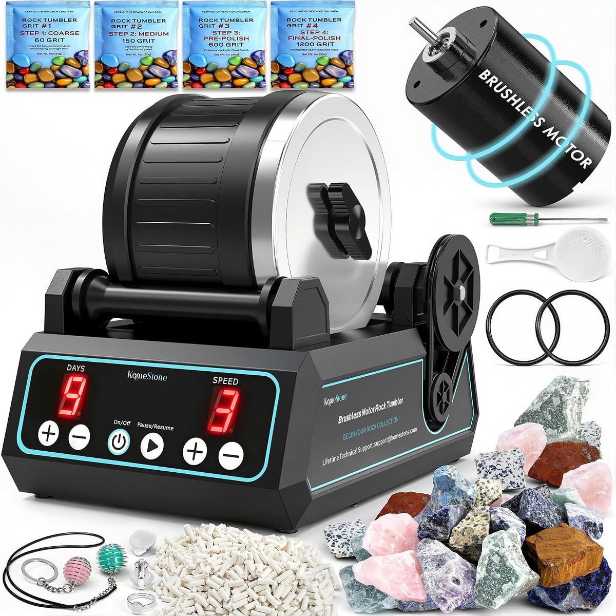 K1 Pro Quiet Rock Tumbler Kit for Kids & Adults