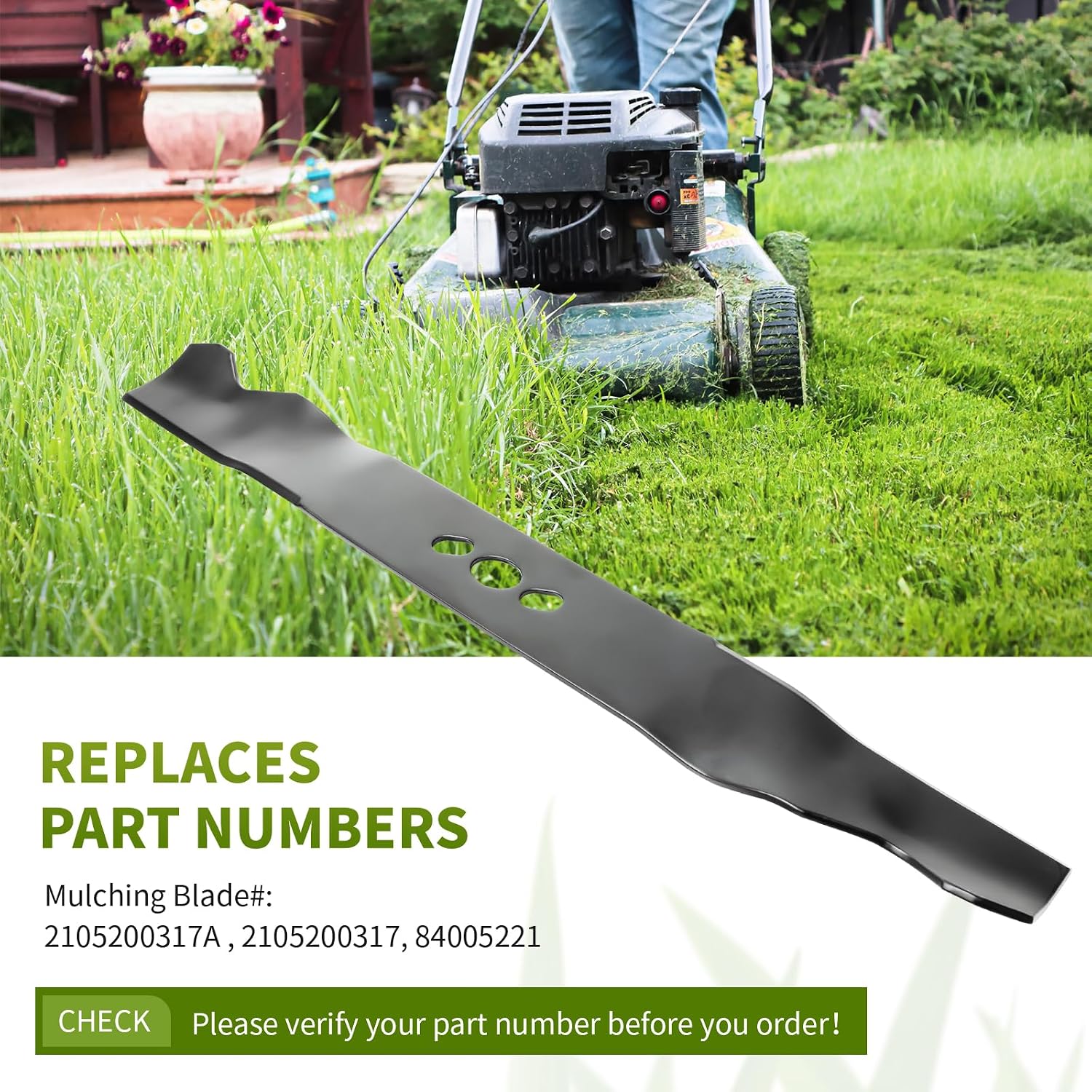 Replacement 2105200317A 21" Mower Blades, Compatible with HyperTough Murray Blackmax MNA152701 MNA 152901 MNA 152903