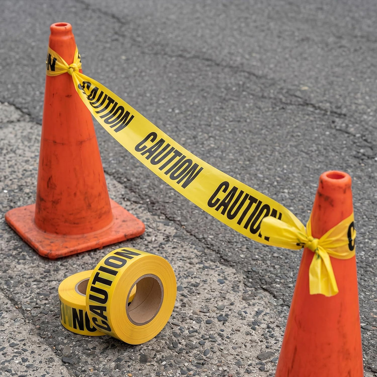 Caution Warning Tape, 3 Inch x 328 Feet, Yellow