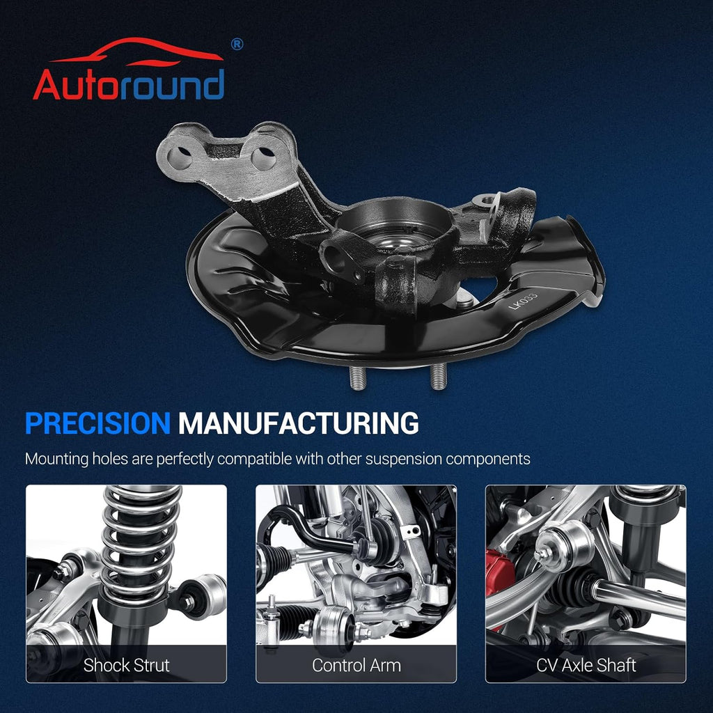Autoround 698-477 Front Left Steering Knuckle & Wheel Bearing Hub Assembly