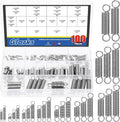 100pcs Stainless Steel Extension Springs with Double Hook Sets 25 Sizes Small Spring Tension Spring Wire Assortment