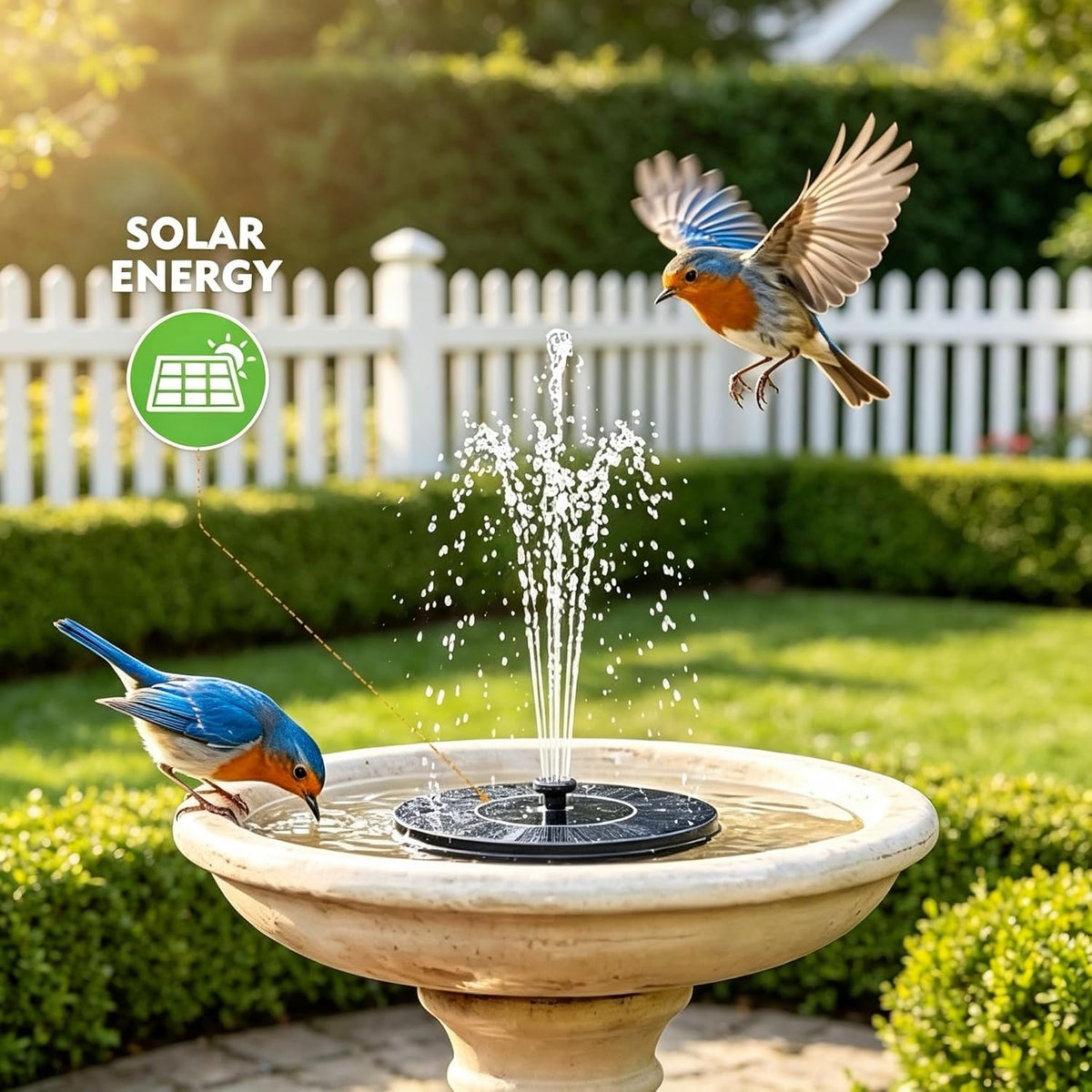 3.5W Solar Bird Bath Fountain Pump with 6 Nozzles & Fixed Pipes