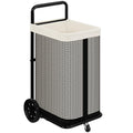 Rolling Laundry Cart with Removable Canvas Liner Bag, Beige