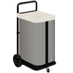 Rolling Laundry Cart with Removable Canvas Liner Bag, Beige