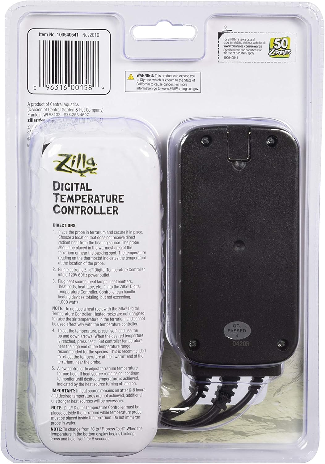 Digital Temperature Controller, Thermostat for Reptile Terrariums