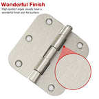 24 Pack Rounded Door Hinges Brushed Nickel 3.5 Inch with 5/8" Radius