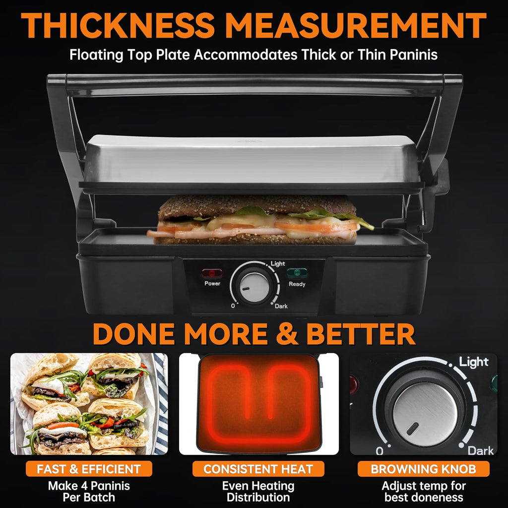 Panini Press Electric Griddle, Panini Grill Press Sandwich Maker Press, Grilled Cheese Maker, Sandwichera Electrical
