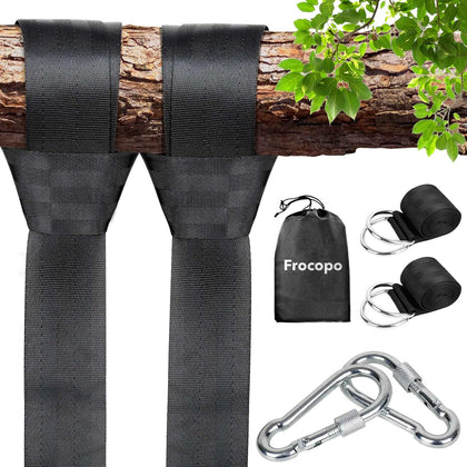 Extra Long Tree Swing Kit, 5FT Premium Nylon Straps Hold 2200LBS, Safety Lock Carabiners, Hammock Hanging Strap Quick