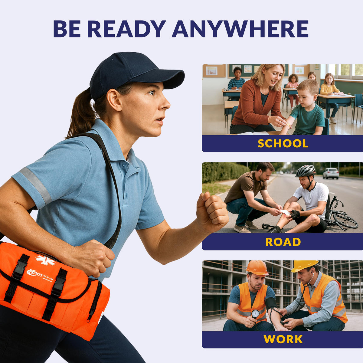 Complete Emergency Response First Aid Kit Trauma Bag, Orange