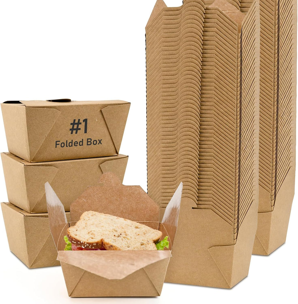 30 oz Kraft Paper Pack of 450 Fold to Go Containers