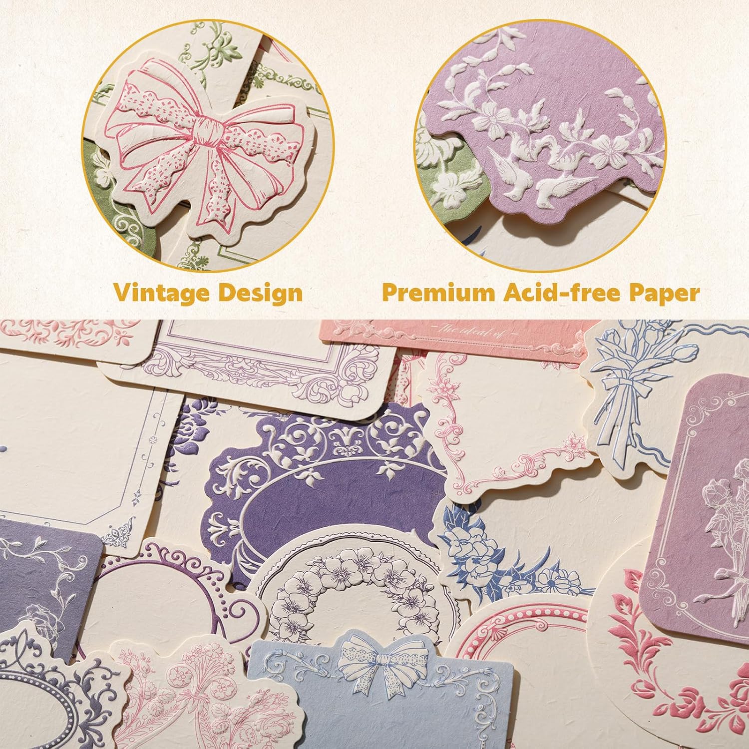 160 Pcs Vintage Scrapbook Supplies Kit, Including 120 Sheets Scrapbook Paper Pad 40 Decorative Flower Stickers, Junk