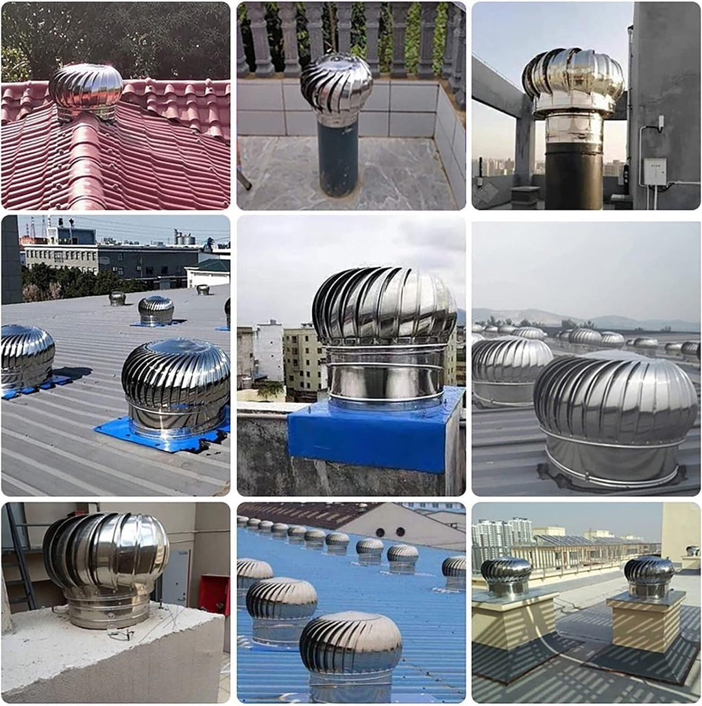 Ventilator Roof,304 Stainless Steel Powered by Wind Weatherproof,Fireplace Chimney Caps