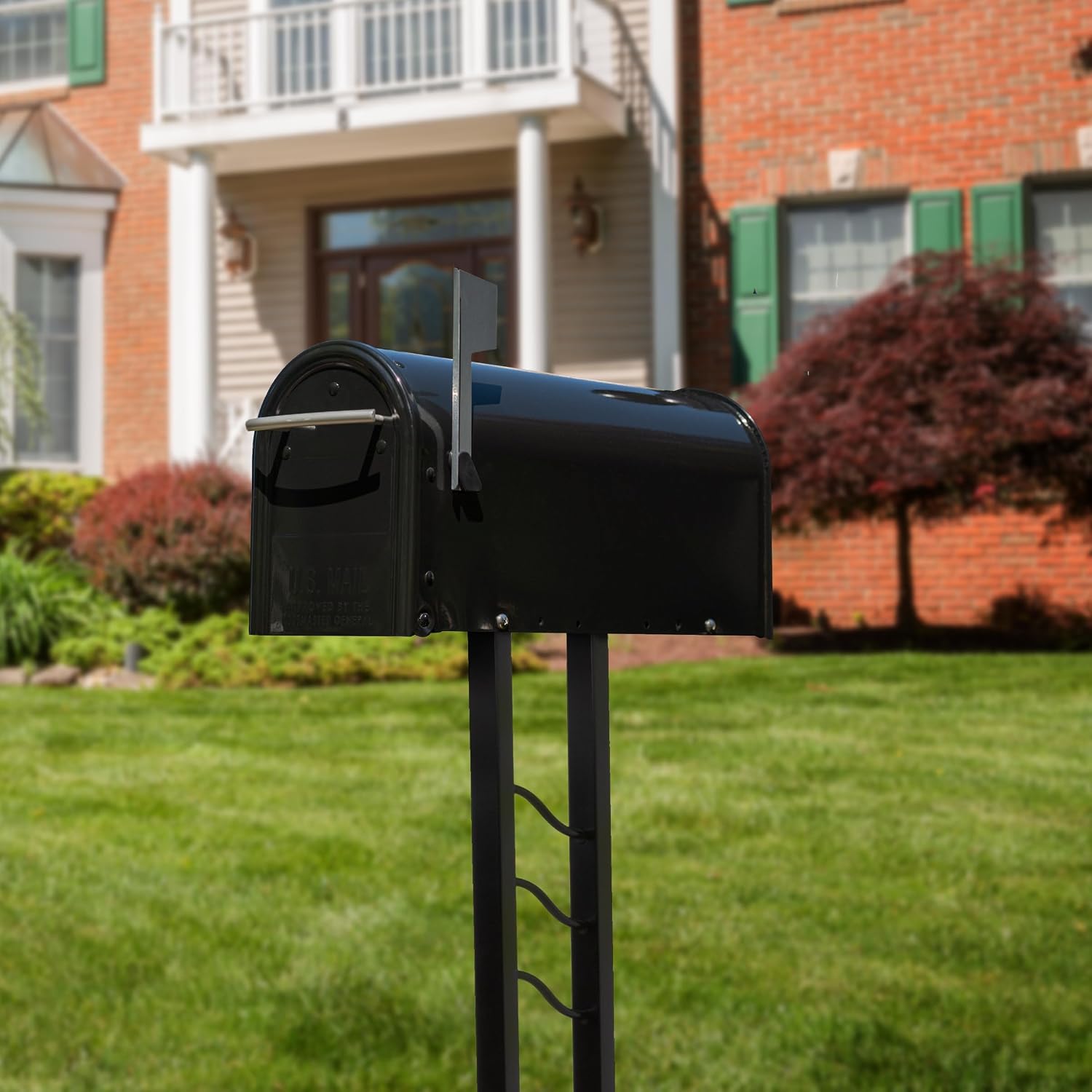 Montroso Galvanized Steel Mailbox Post, Compatibility Code A, MON00BPEC, Black