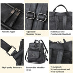 Backpack Purse for Women, PU Leather Ladies Backpack, Black