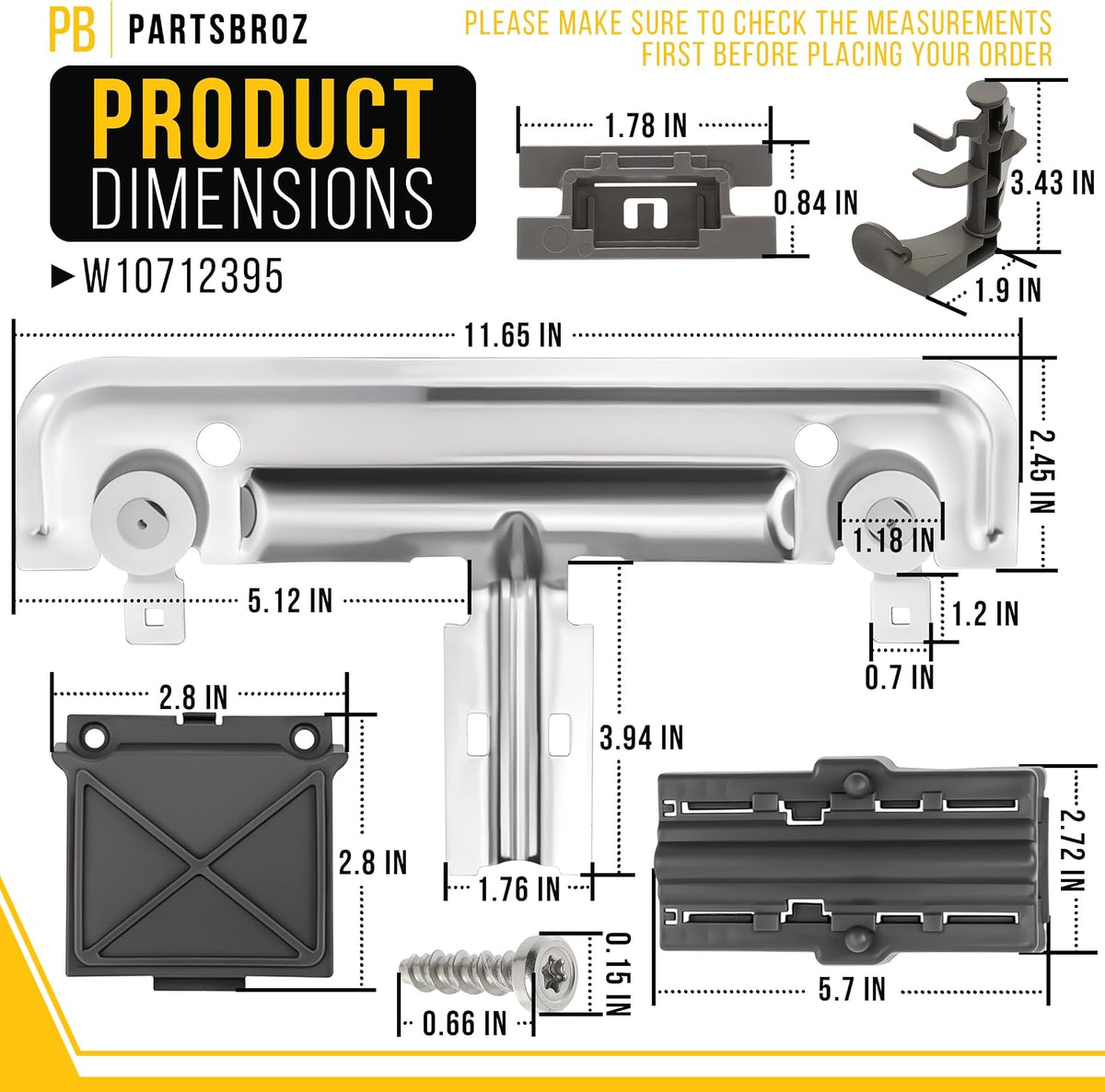 Dishwasher Upper Rack Adjuster for Whirlpool WDT790SLYM3