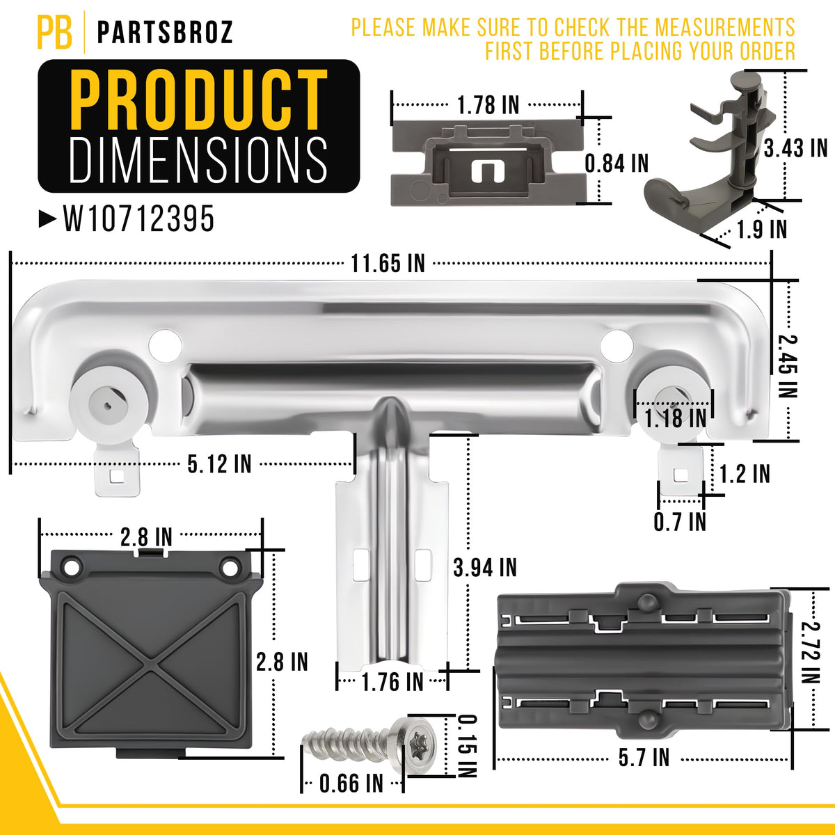 Dishwasher Upper Rack Adjuster for Whirlpool WDT910SAYH1