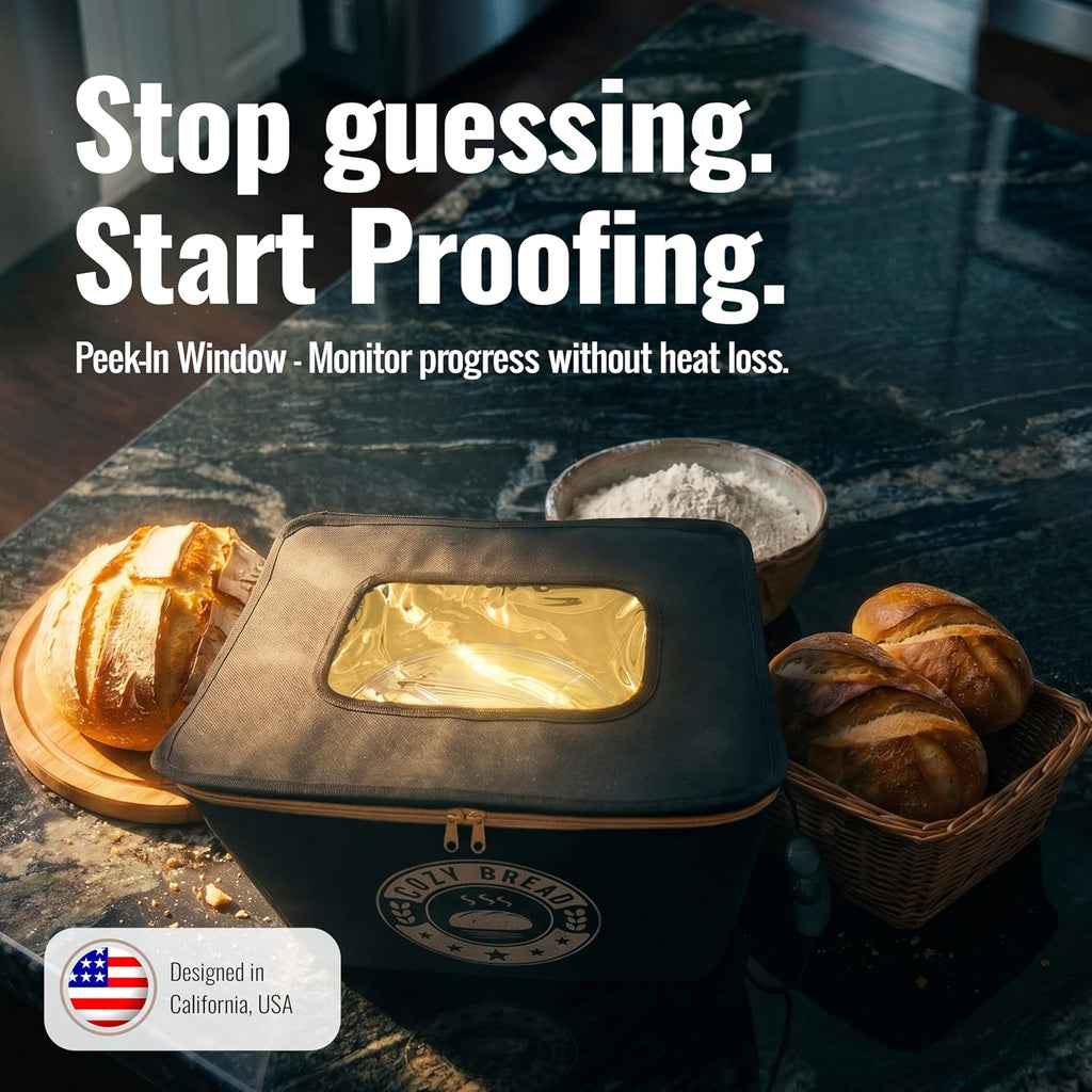 Proofer | Sourdough Proofing Box | Thermostat Control | Collapsible Bread Proofer for Dough Fermentation | USA Brand
