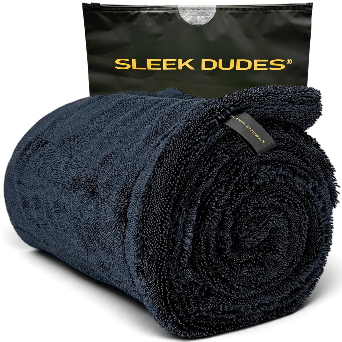 Sleek Max Dry 2K - 2000GSM Microfiber Car Drying Towel, 20x31in, Black