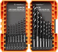 Crosstar M35 Cobalt Drill Bit Set,Three-Flute Design,1/16"-1/2",21pcs
