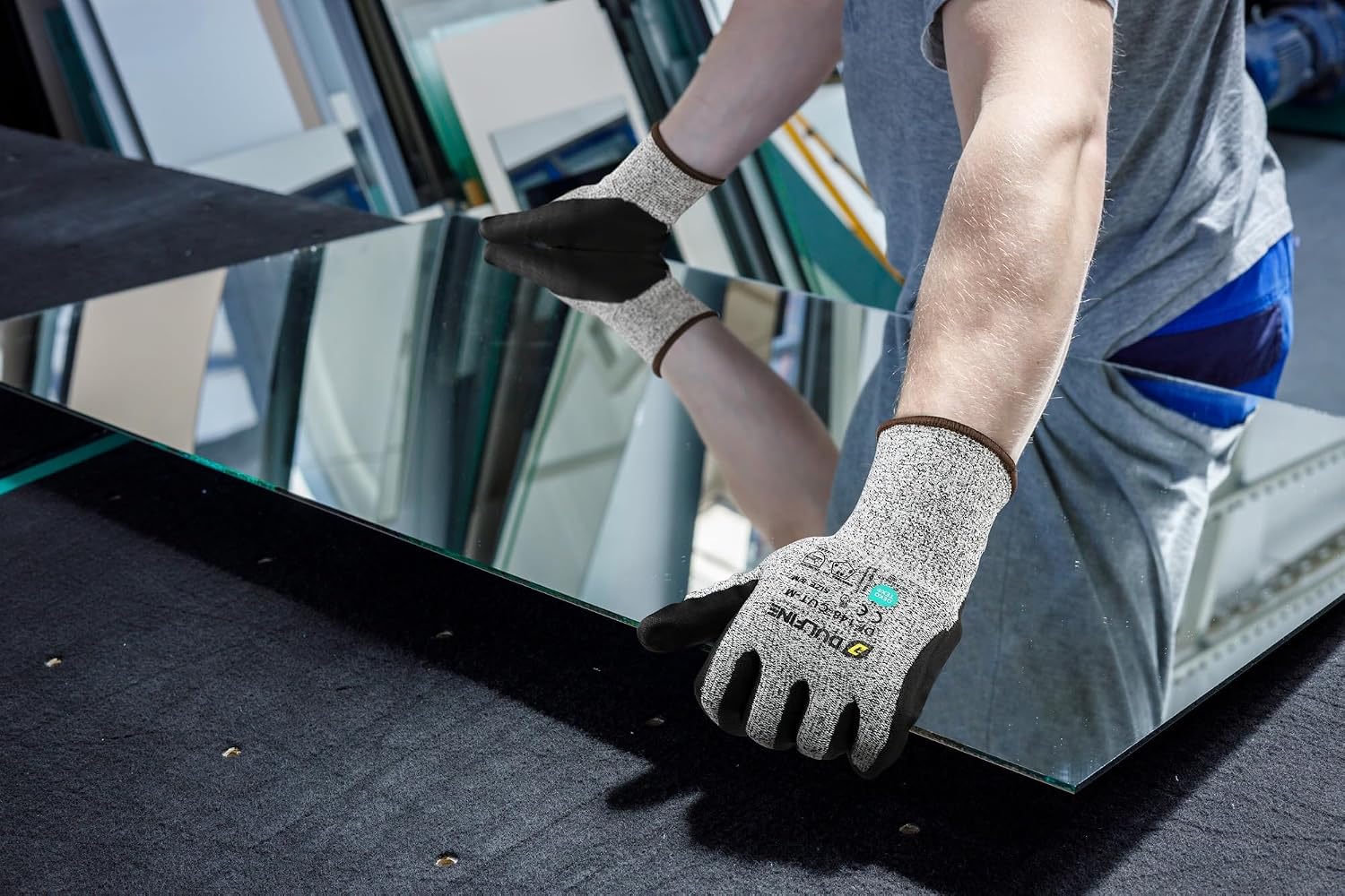 A3/A4/A9 Cut Resistant Work Gloves for Men Women,Touchscreen Foam Nitrile Coated,Ideal for Glass Cutting Wood Carving