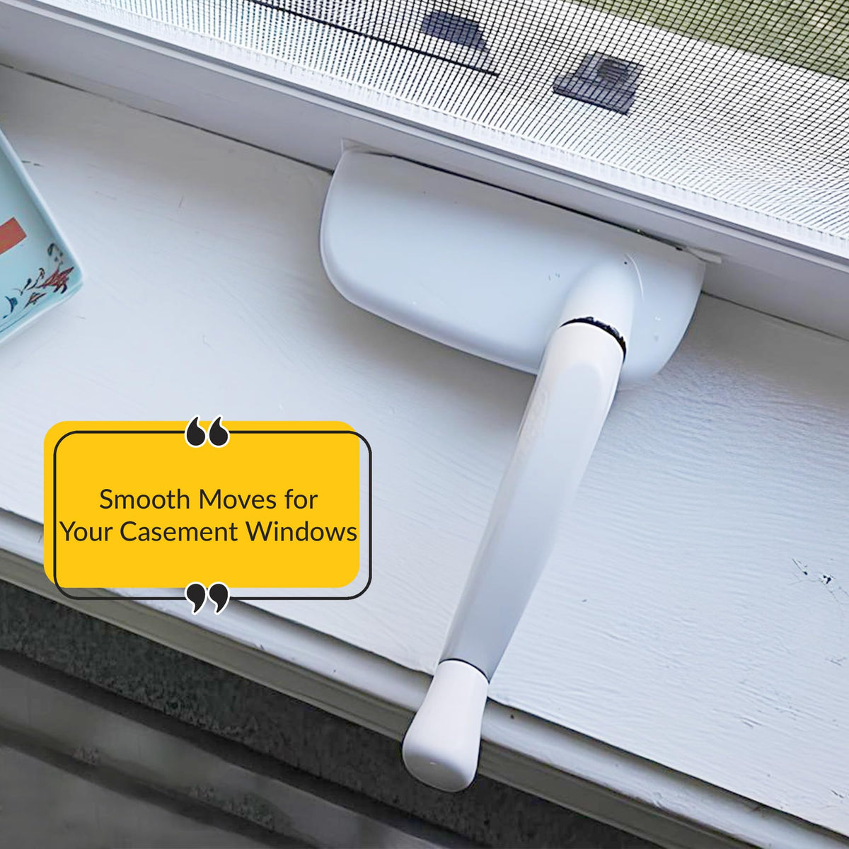 Left Hand Split Arm Casement Operator, Metal Material White Finish
