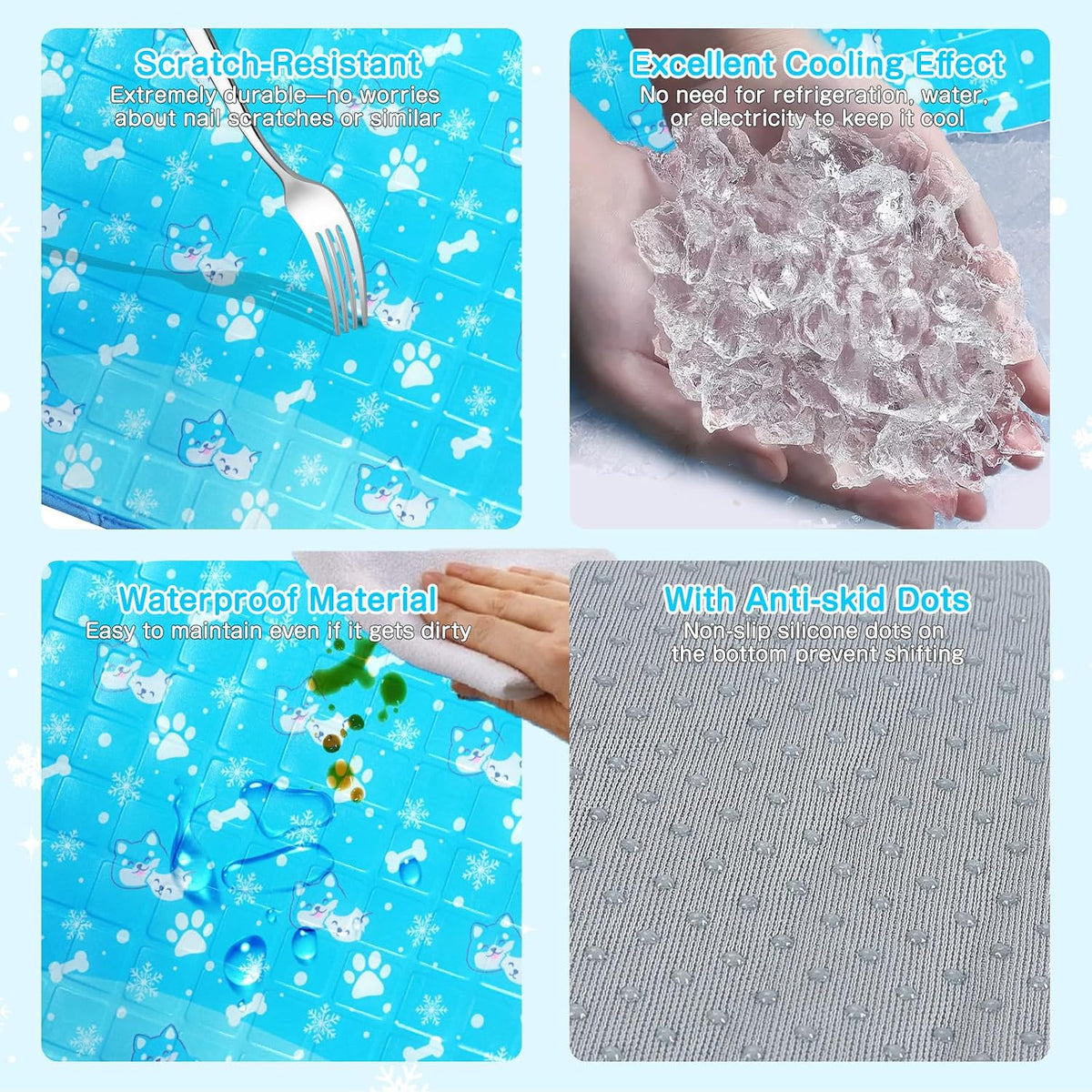 Dog Cooling Mat, Non Toxic Gel Cooling Pad for Small to Large Dog