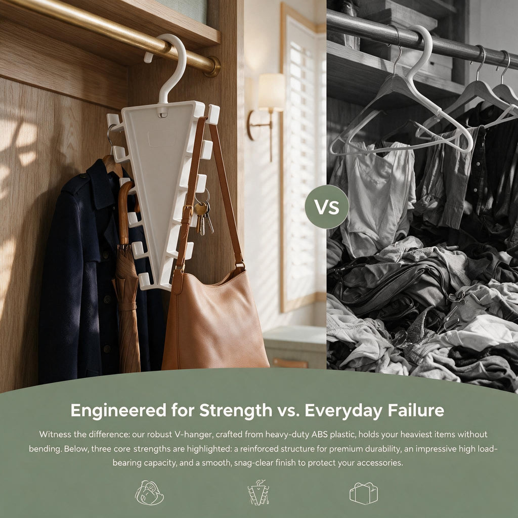 V-Shape 12-Hook Rotating Hanger, 360° Space Saving Closet Organizer
