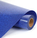 Glitter Heat Transfer Vinyl Royal Blue (12 in x 6 ft) HTV Rolls | Stretchy Iron on Vinyl for T-Shirt for Silhouette
