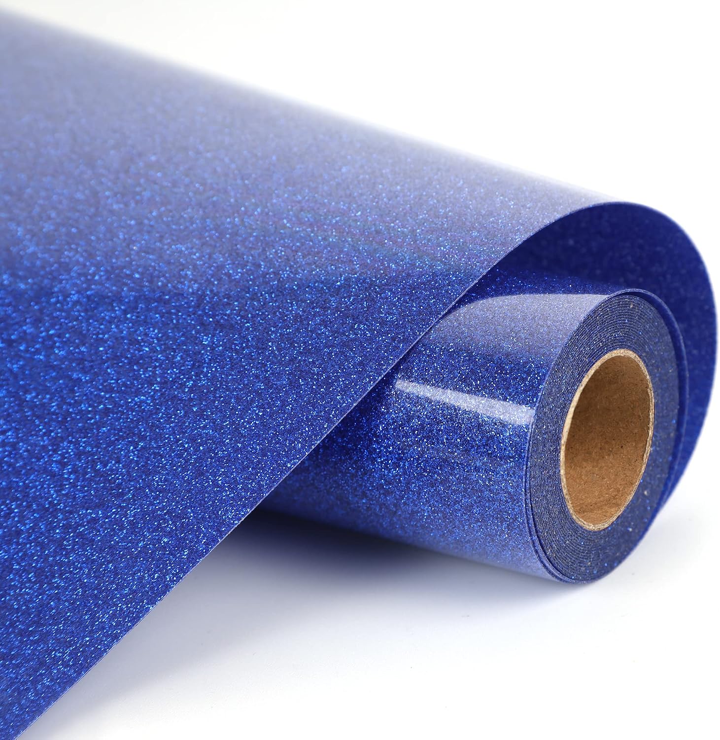 Glitter Heat Transfer Vinyl Royal Blue (12 in x 6 ft) HTV Rolls | Stretchy Iron on Vinyl for T-Shirt for Silhouette