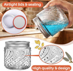 16oz Wide Mouth Mason Jars with Silver Lids and Bands, 8 Pack