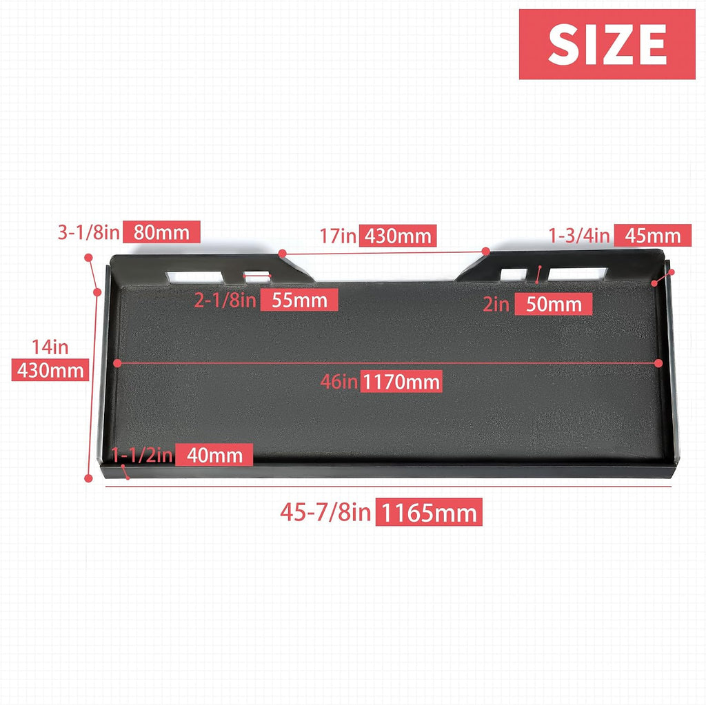 1/2" Skid Steer Mount Plate Quick Tach Attachment Compatible with Kubota | Compatible with Bobcat Kubota, with One