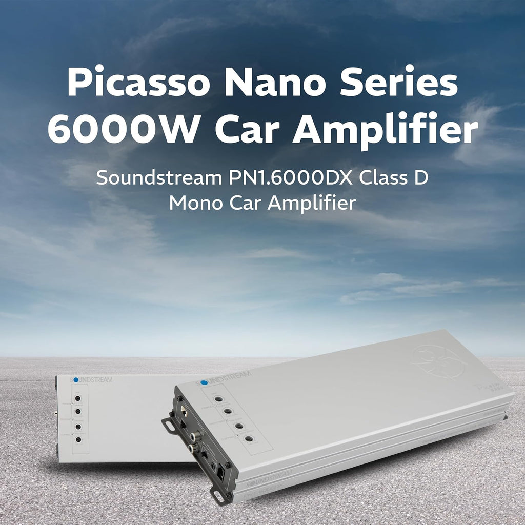 Picasso Nano PN1.6000DX Monoblock Class D Car Stereo Amplifier – 1 Channel 6000W Compact Digital Amp with Wired Bass