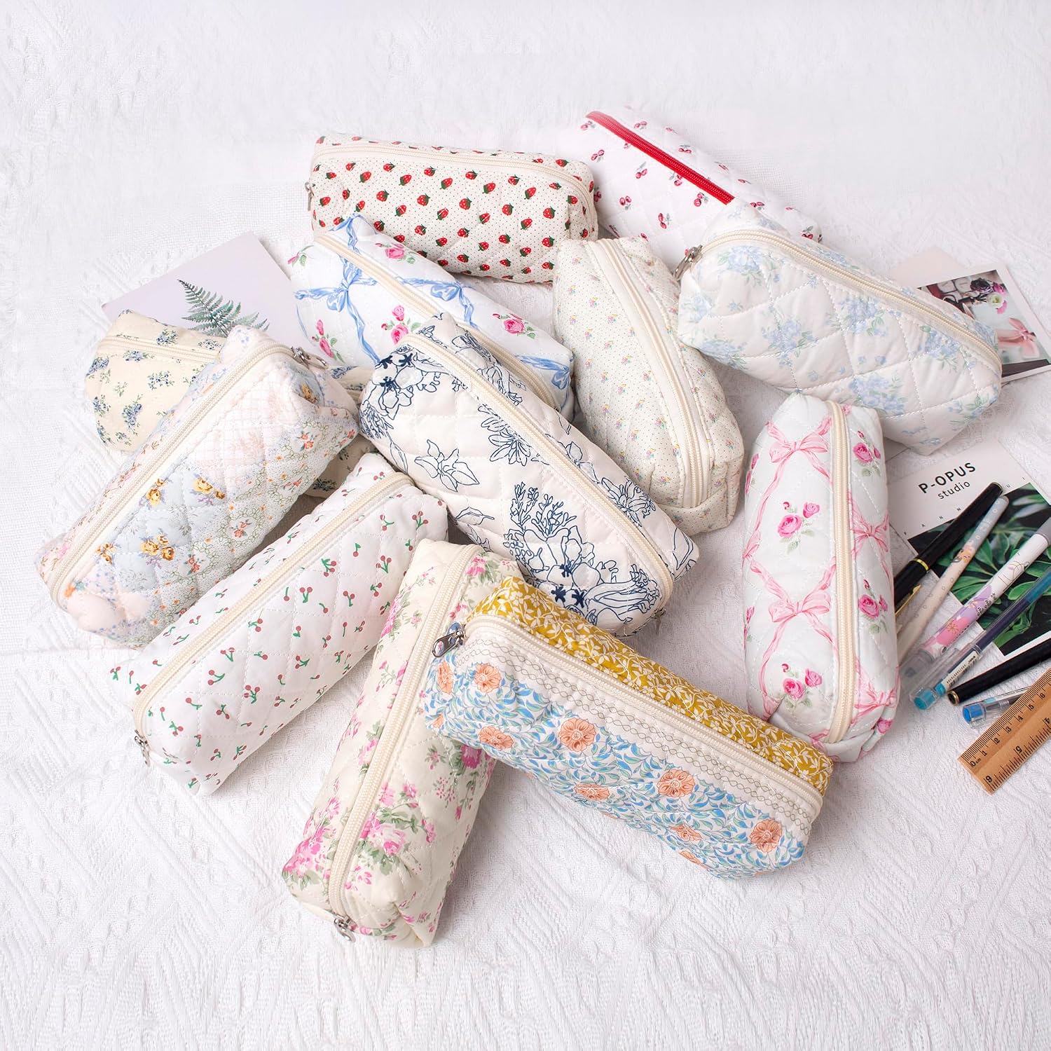 Pencil Case Pen Case Office College School Storage Bag Pouch Holder Box Organizer Makeup Pouch Cosmetic Bag Aesthetic