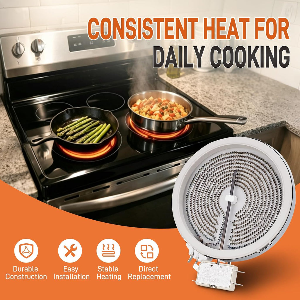 MEE62385001 Upgrade 6" Range Radiant Surface Burner Heating Element, 1200W