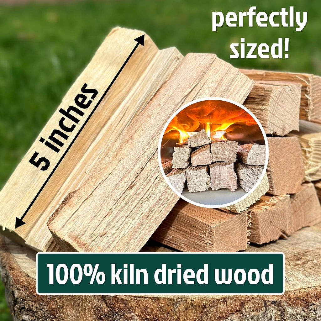 Savory Blend 5 Inch Universal Cooking Firewood - 14lbs. ~1000cuin Premium Kiln Dried Cooking Wood for Grills, Smokers