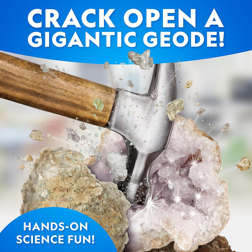 National Geographic Gigantic Geode Kit Earth Science Activity for Kids | Huge Natural Geode, Real Crystals Inside