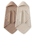Hooded Baby Towels for Newborn 2 Pack 100% Muslin Organic Cotton Baby Bath Towel with Hood for Babies, Infant